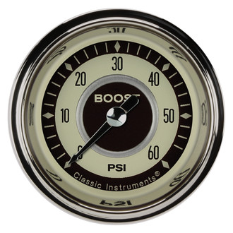 Classic Instruments® - Nostalgia VT Series 2-1/8" Boost Gauge, 60 psi
