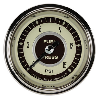 Classic Instruments® - Nostalgia VT Series 2-1/8" Fuel Pressure Gauge, 15 psi