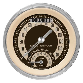 Classic Instruments® - Nostalgia VT Series 3-3/8" Speedtachular, 140 MPH