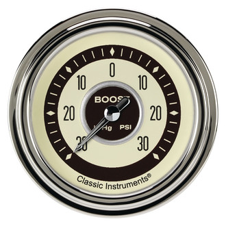 Classic Instruments® - Nostalgia VT Series Boost/Vacuum Gauge, -30 in Hg +30 PSI