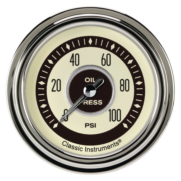 Classic Instruments® - Nostalgia VT Series 2-5/8" Oil Pressure Gauge, 100 psi