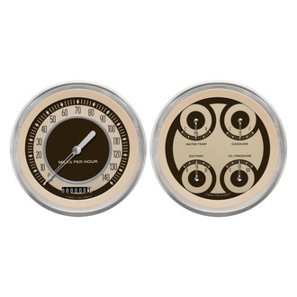 Classic Instruments® - Nostalgia VT Series 4-5/8" Speedometer and Quad Gauge Set, 140 MPH