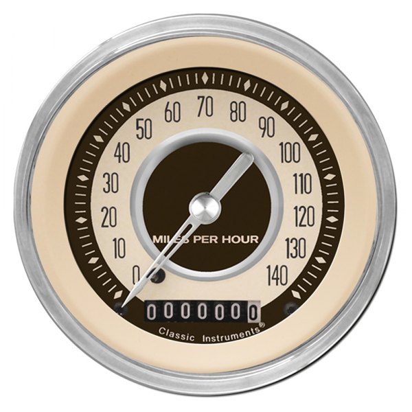 Classic Instruments® - Nostalgia VT Series 3-3/8" Speedometer, 140 MPH