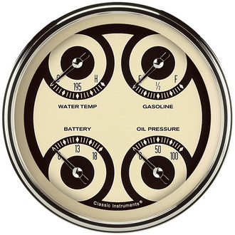 Classic Instruments® - Nostalgia VT Series 4-5/8" Quad Gauge, 240-33, 8-18 V