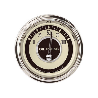 Classic Instruments® - Nostalgia VT Series 2-1/8" Oil Pressure Gauge, 100 psi