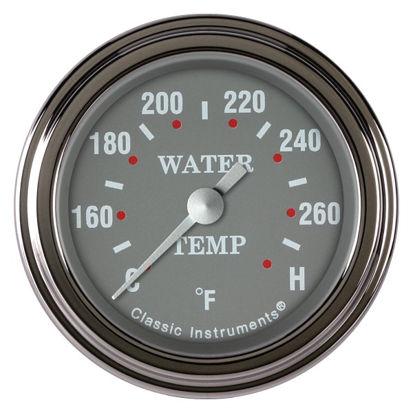 Classic Instruments® - Silver Gray Series 2-1/8" Water Temperature Gauge