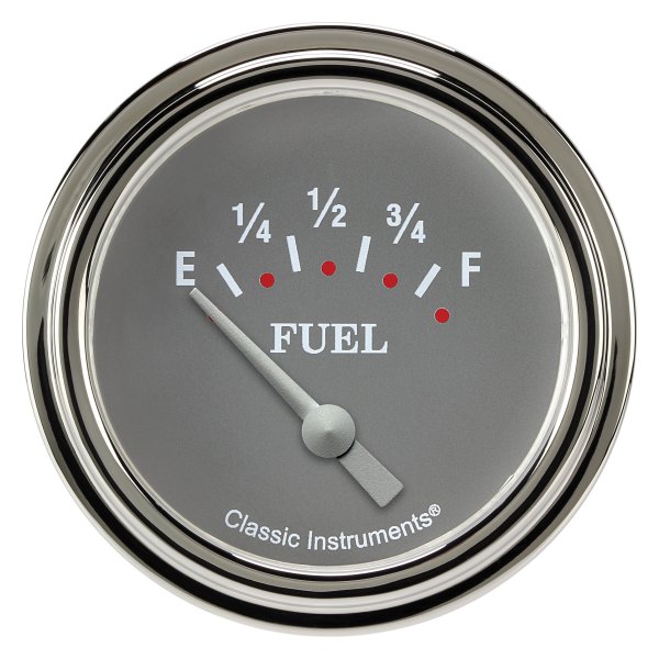 Classic Instruments® - Silver Gray Series 2-5/8" Fuel Level Gauge, 0-90