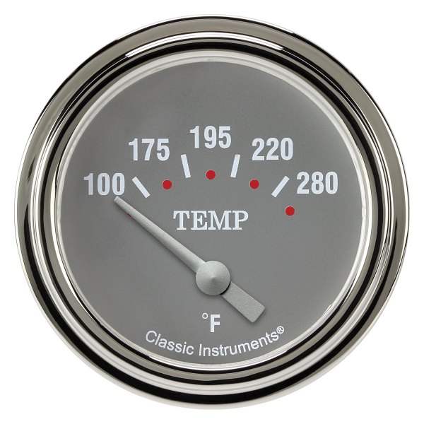 Classic Instruments® - Silver Gray Series 2-5/8" Water Temperature Gauge