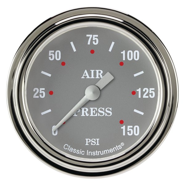 Classic Instruments® - Silver Gray Series 2-5/8" Air Pressure Gauge, 150 psi