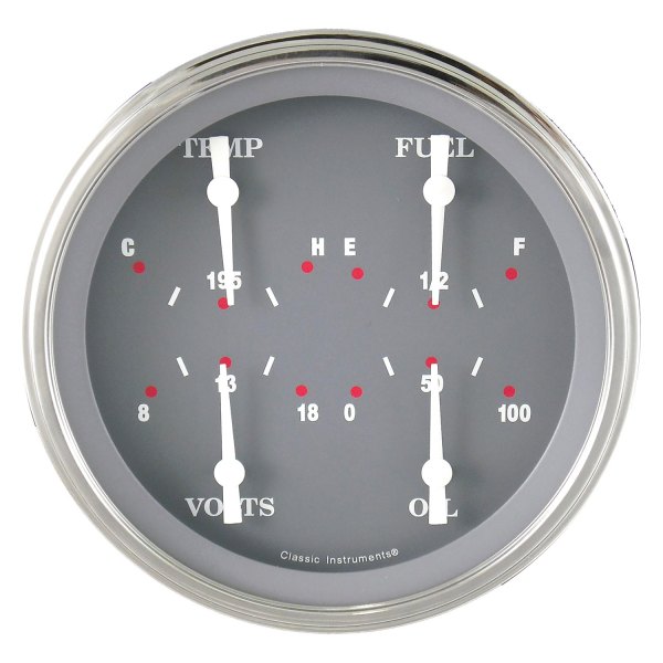 Classic Instruments® - Silver Gray Series 4-5/8" Quad Gauge