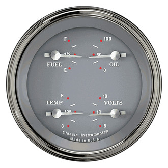 Classic Instruments® - SG Series 3-3/8" Quad Gauge, 0-30, 8-18 V