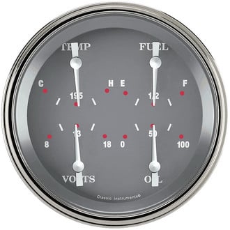 Classic Instruments® - SG Series 4-5/8" Quad Gauge, 0-90, 8-18 V