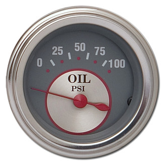 Classic Instruments® - Silver Series 2-1/8" Oil Pressure Gauge, 100 psi