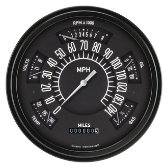 Classic Instruments® - 6-in-1 Gauge, 140 MPH, 8,000 RPM