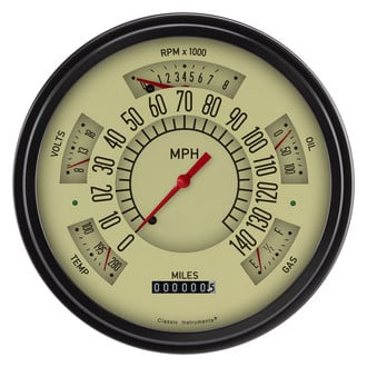 Classic Instruments® - 6-in-1 Gauge, 140 MPH, 8,000 RPM