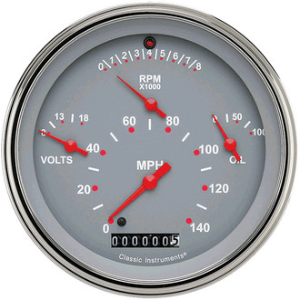 Classic Instruments® - Tetra Series 2-1/8" Four-in-One Gauge, 140 MPH, 8,000 RPM, 8-18 V
