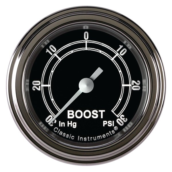 Classic Instruments® - Traditional Series 2-1/8" Boost/Vacuum Gauge, -30 in Hg +30 PSI