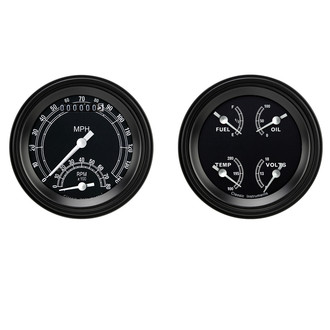 Classic Instruments® - Traditional Series 3-3/8" Speedtachular and Quad Gauge Set, 140 MPH, 8,000 RPM