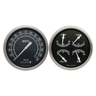 Classic Instruments® - Traditional Series 4-5/8" Speedometer and Quad Gauge Set, 140 MPH