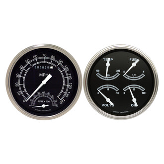 Classic Instruments® - Traditional Series 4-5/8" Speedtachular and Quad Gauge Set, 140 MPH, 8,000 RPM