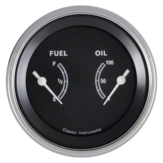 Classic Instruments® - Traditional Series 3-3/8" Fuel & Oil Dual Gauge, 240-33