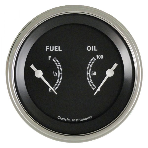 Classic Instruments® - Traditional Series 3-3/8" Fuel Level & Oil Pressure Dual Gauge