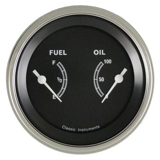 Classic Instruments® - Traditional Series 3-3/8" Fuel & Oil Dual Gauge, 240-33