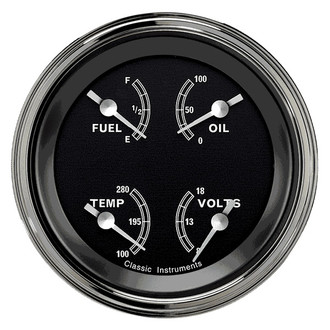 Classic Instruments® - Traditional Series 3-3/8" Quad Gauge, 75-10, 8-18 V