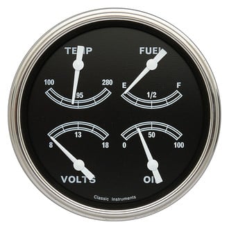 Classic Instruments® - Traditional Series Quad Gauge, 8-18 V