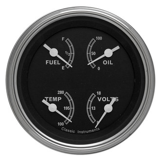 Classic Instruments® - Traditional Series 3-3/8" Quad Gauge, 240-33, 8-18 V