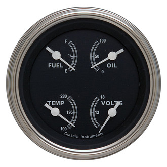 Classic Instruments® - Traditional Series 3-3/8" Quad Gauge, 240-33, 8-18 V