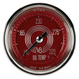 Classic Instruments® - V8 Steelie Series 2-1/8" Oil Temperature Gauge