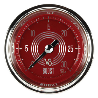 Classic Instruments® - V8 Steelie Series 2-1/8" Boost Gauge, 30 psi