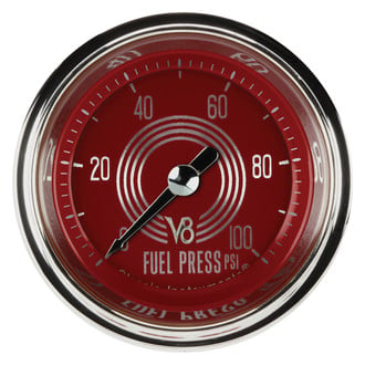 Classic Instruments® - V8 Steelie Series 2-1/8" Fuel Pressure Gauge, 100 psi