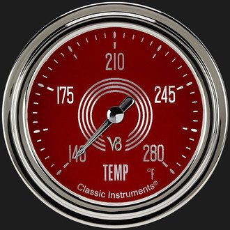 Classic Instruments® - V8 Steelie Series 2-5/8" Water Temperature Gauge