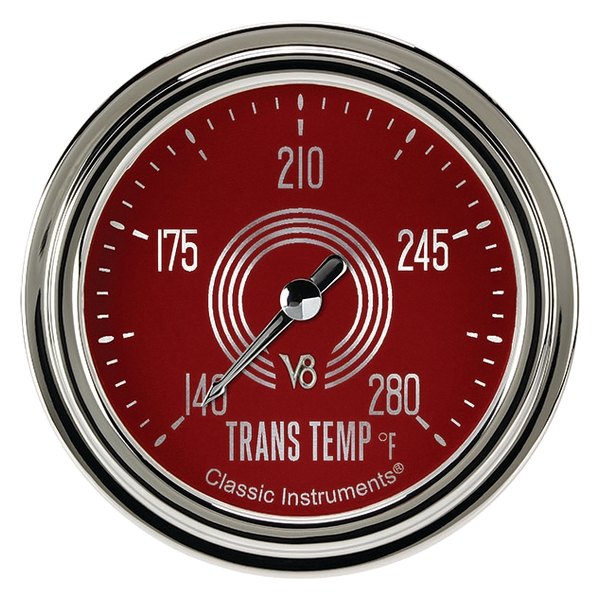 Classic Instruments® - V8 Red Steelie Series 2-5/8" Transmission Temperature Gauge