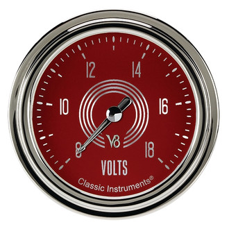 Classic Instruments® - V8 Steelie Series 2-5/8" Voltmeter, 8-18 V