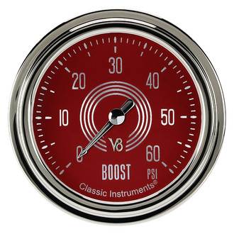 Classic Instruments® - V8 Steelie Series 2-5/8" Boost Gauge, 60 psi