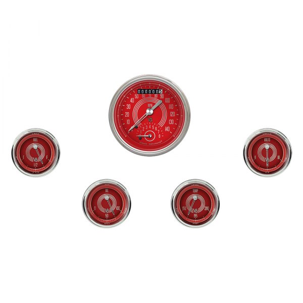 Classic Instruments® - V8 Red Steelie Series Custom 5-Gauge Set