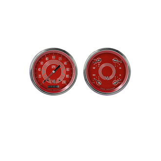 Classic Instruments® - V8 Steelie Series 4-5/8" Speedometer and Quad Gauge Set, 140 MPH