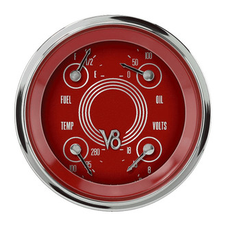 Classic Instruments® - V8 Steelie Series 3-3/8" Quad Gauge, 0-30, 8-18 V