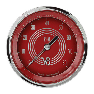Classic Instruments® - V8 Steelie Series Tachometer, 8,000 RPM
