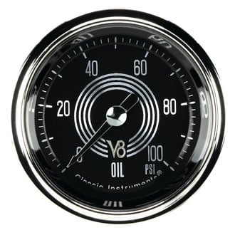 Classic Instruments® - V8 Speedster Series 2-1/8" Oil Pressure Gauge, 100 psi