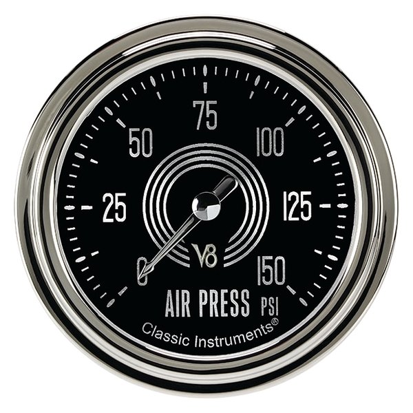 Classic Instruments® - V8 Speedster Series 2-5/8" Air Pressure Gauge, 150 psi