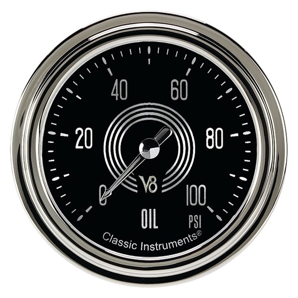 Classic Instruments® - V8 Speedster Series 2-5/8" Oil Pressure Gauge, 100 psi