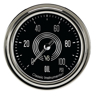 Classic Instruments® - V8 Speedster Series Oil Pressure Gauge, 100 psi