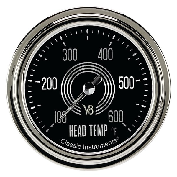 Classic Instruments® - V8 Speedster Series 2-5/8" Cylinder Head Temperature Gauge, 100-600 F