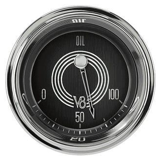 Classic Instruments® - V8 Speedster Series 2-1/8" Oil Pressure Gauge, 100 psi