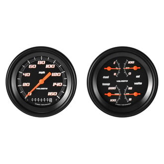 Classic Instruments® - Velocity Series 3-3/8" Speedometer and Quad Gauge Set, 160 MPH
