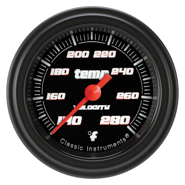 Classic Instruments® - Velocity Black Series 2-1/8" Water Temperature Gauge
